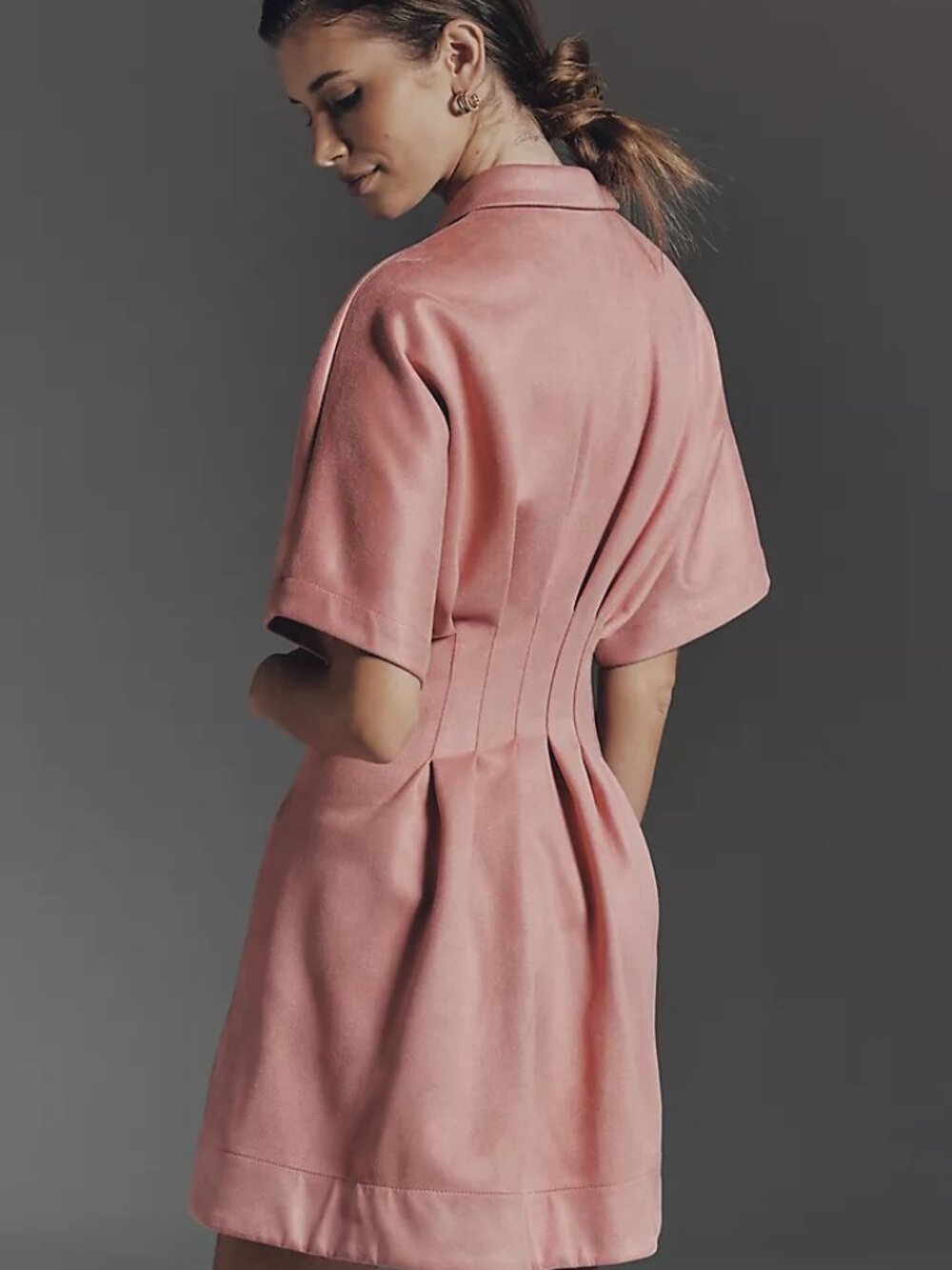 Anthropologie x Exquise The Tobie Faux-Suede Mini Shirt Dress NWT - Picture 2 of 2
